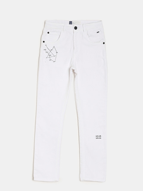 

Gini and Jony Boys White Slim Fit Mid-Rise Clean Look Jeans