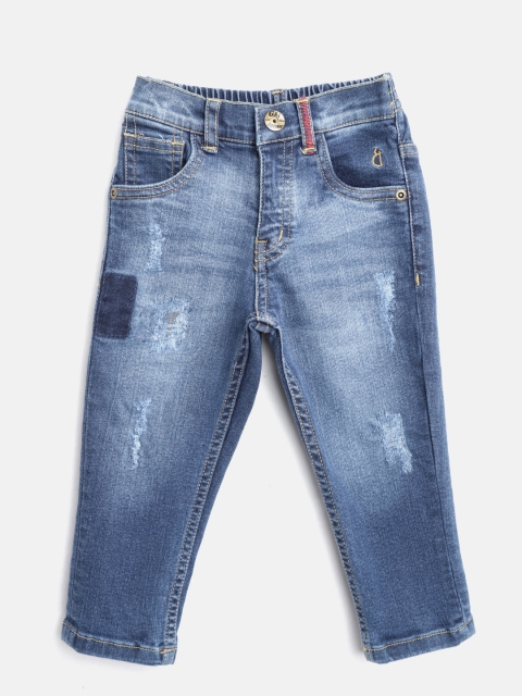 

Gini and Jony Boys Blue Regular Fit Mid-Rise Mildly Distressed Stretchable Jeans