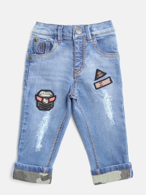 

Gini and Jony Boys Blue Regular Fit Mid-Rise Low Distress Stretchable Jeans