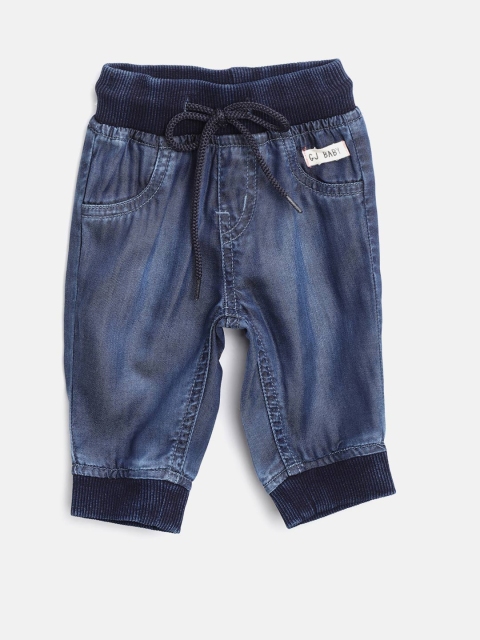 

Gini and Jony Girls Navy Blue Regular Fit Solid Denim Joggers