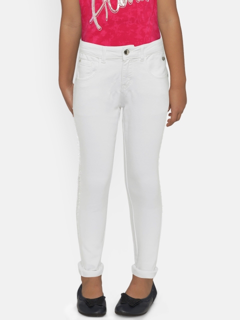 

Gini and Jony Girls White Slim Fit Mid-Rise Clean Look Jeans