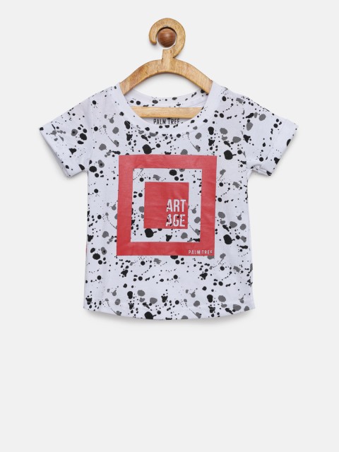

Palm Tree Boys Off-White & Black Printed Round Neck T-shirt