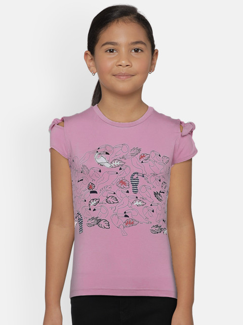 

Gini and Jony Girls Pink Printed Top