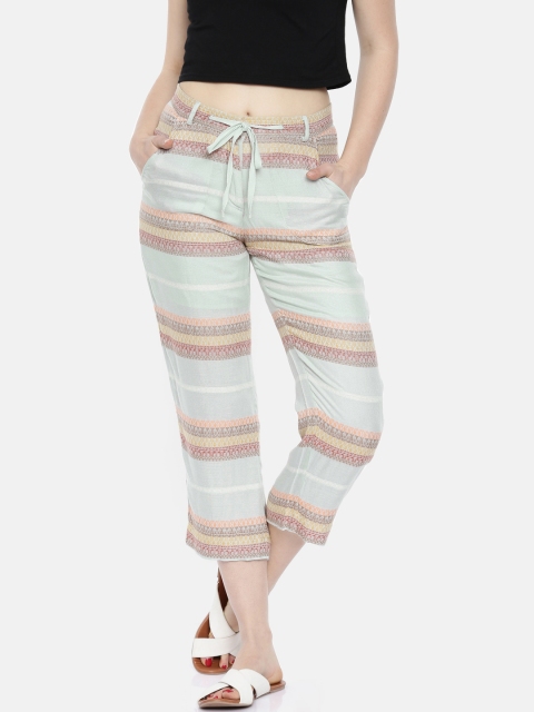 

CODE by Lifestyle Women Blue Regular Fit Self Design Regular Trousers
