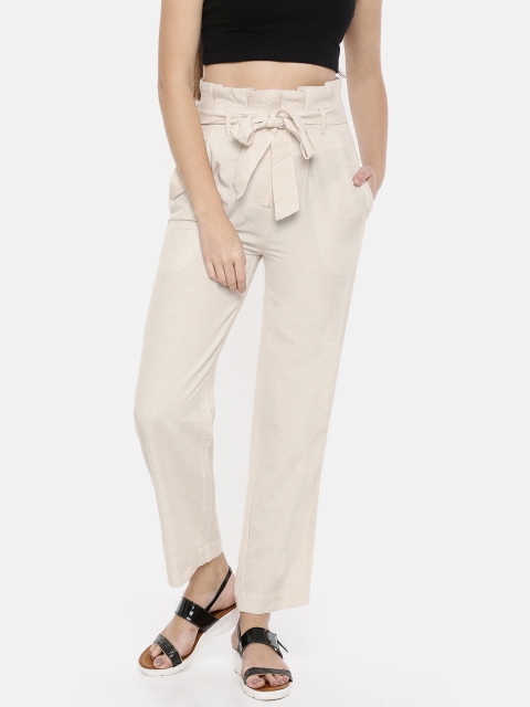 

Fame Forever by Lifestyle Women Beige Regular Fit Solid Regular Trousers