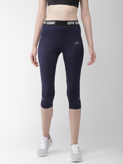 

Kappa Women Navy Blue Solid Regular Fit Capris