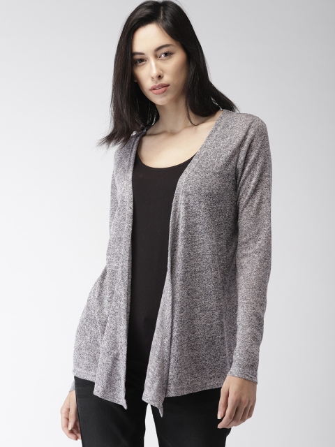 

Bossini Grey & Navy Self Design Open Front Shrug