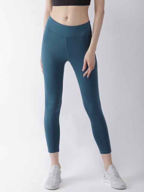 

Kappa Women Teal Blue Solid Tights
