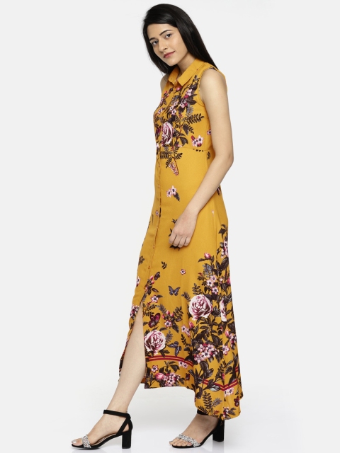 

CODE by Lifestyle Women Mustard Yellow Printed Shirt Dress