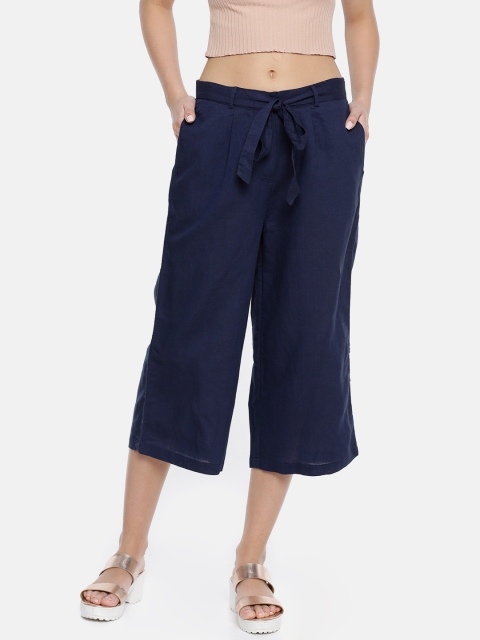 

Fame Forever by Lifestyle Women Navy Blue Regular Fit Solid Culottes