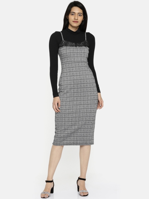 

CODE by Lifestyle Women Grey Self Design Sheath Dress