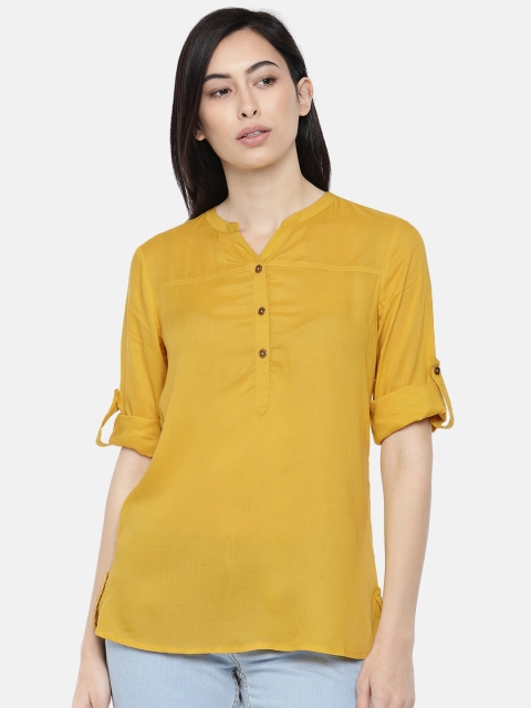 

Bossini Women Yellow Solid Top