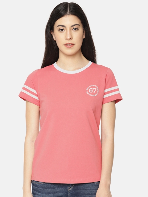 

Kappa Women Pink Solid Round Neck T-shirt