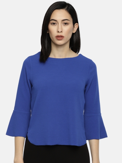 

CODE by Lifestyle Women Navy Blue Self Design Top