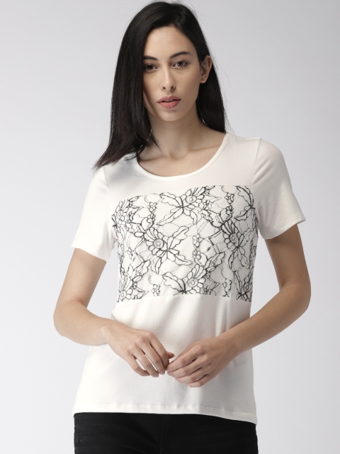 

Bossini Women White Self Design Top