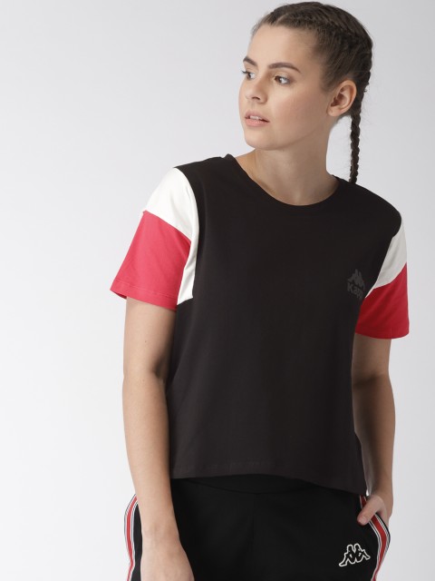 

Kappa Women Black Solid Round Neck T-shirt