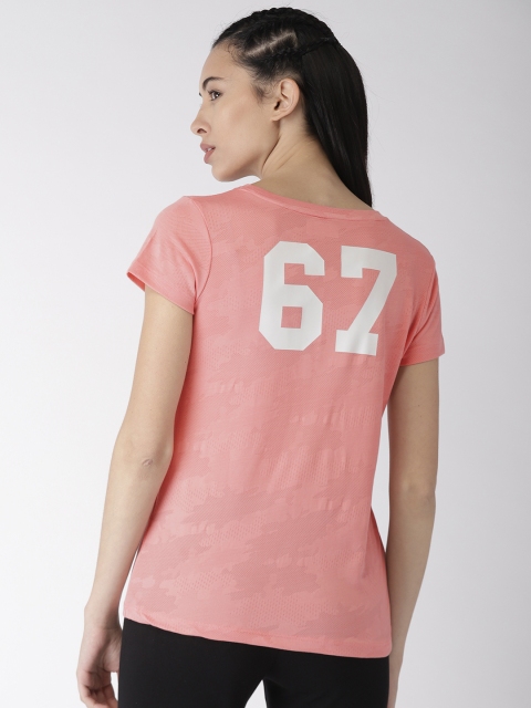 

Kappa Women Pink Self Design Round Neck T-shirt