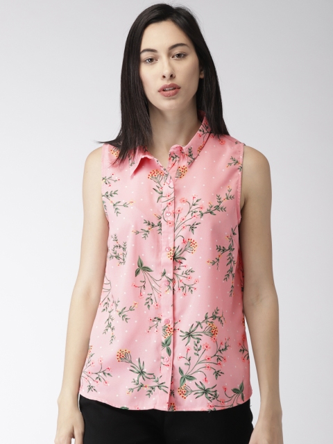 

Bossini Women Pink Printed Shirt Style Top