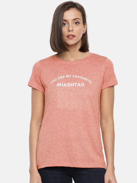 

Fame Forever by Lifestyle Women Pink Printed Round Neck T-shirt