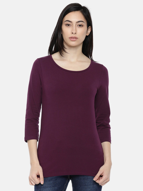 

Bossini Women Purple Solid Top