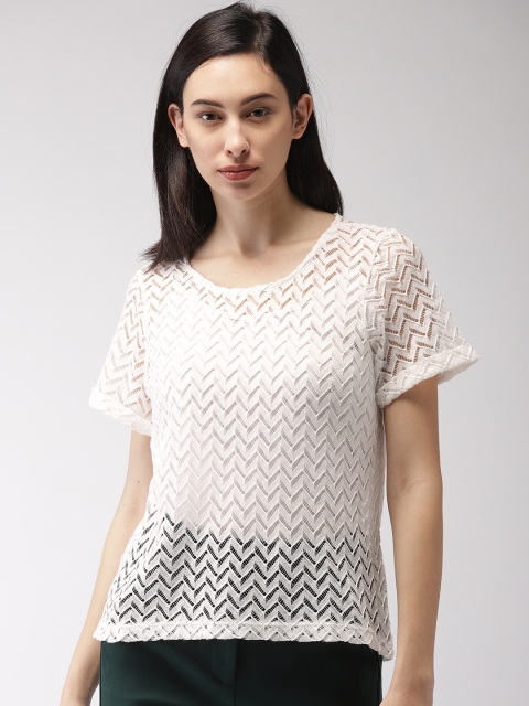 

Bossini Women White Self Design Top