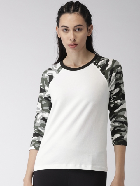

Kappa Women White Solid Round Neck T-shirt