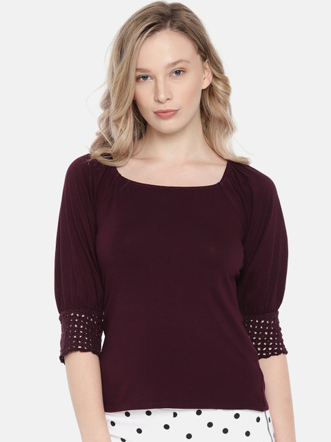 

CODE by Lifestyle Women Burgundy Solid Top