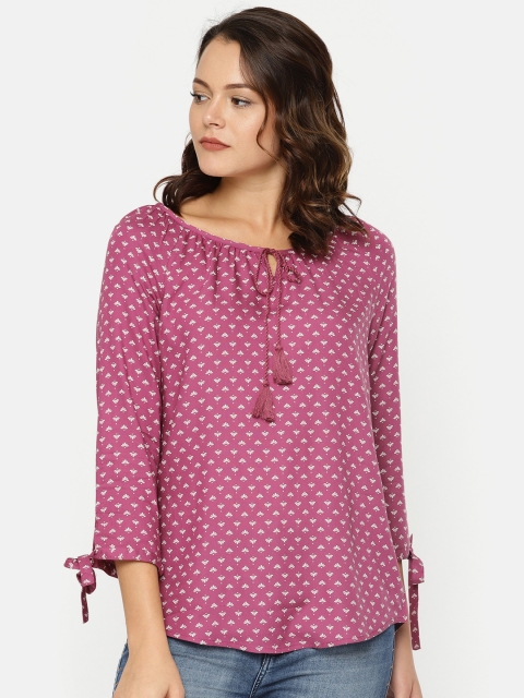 

Fame Forever by Lifestyle Women Mauve Printed Top