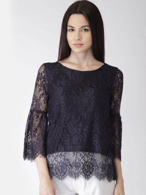 

Bossini Women Navy Blue Self Design Top