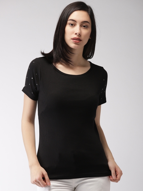 

Bossini Women Black Solid Regular Top