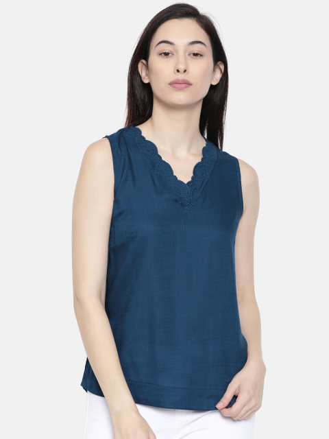 

CODE by Lifestyle Women Teal Blue Solid Top