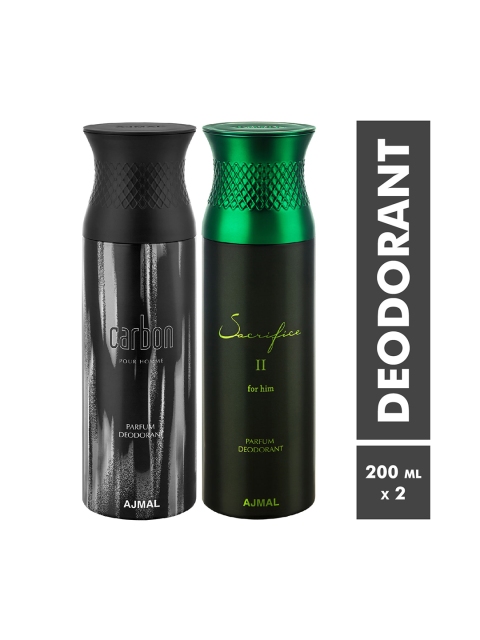 

Ajmal Men Carbon & SacrificeII Him Set of 2 Deodrants, Black