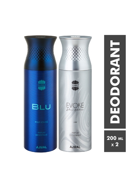 

Ajmal Men Blu & EvokeSilverHim Set of 2 Deodrants, Blue
