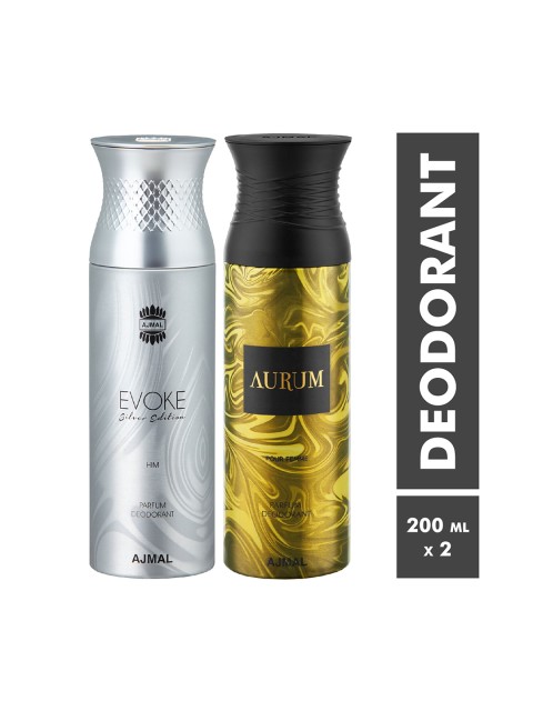 

Ajmal Unisex Set of 2 Evokes Silver & Aurum Deodorants