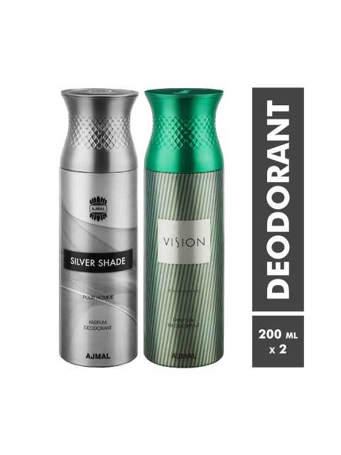 

Ajmal Men SilverShade & Vision Set of 2 Deodrants, Silver