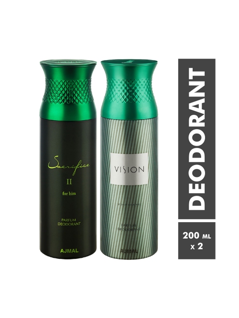

Ajmal Men Set of 2 Sacrifice II & Vision Deodorants, Black