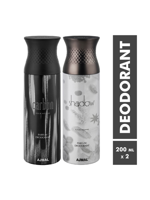 

Ajmal Carbon & ShadowHim Deodorants for for Men Pack of two, Silver