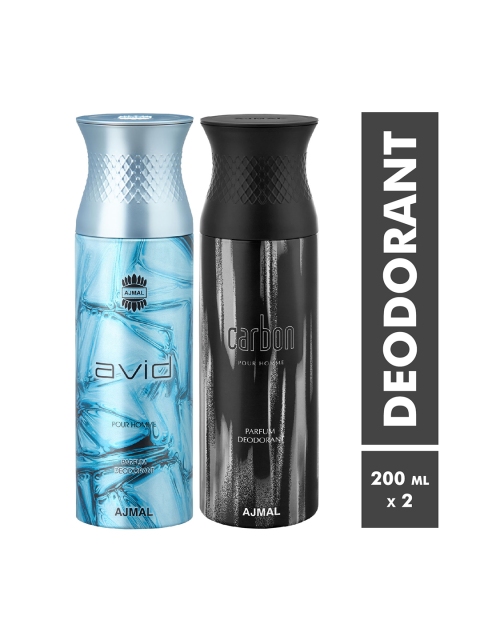 

Ajmal Men Pack of 2 Deodorant Sprays 200 ml each, Blue