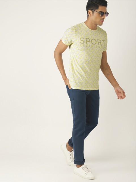 

Solly Sport Men Yellow & White Printed Round Neck T-shirt