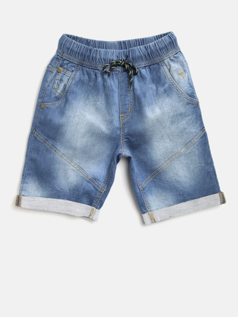 

Palm Tree Boys Blue Washed Regular Fit Denim Shorts