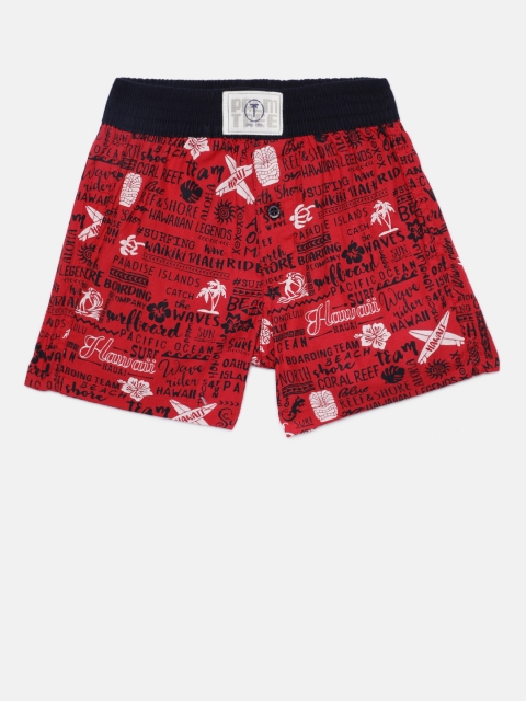 

Palm Tree Boys Red Printed Regular Fit Pure Cotton Boxer Shorts 131246520360 C458