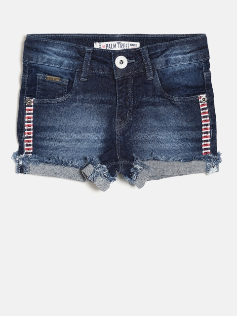 

Palm Tree Girls Blue Washed Slim Fit Denim Shorts