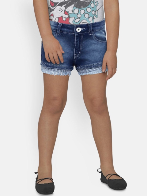 

Palm Tree Girls Blue Washed Slim Fit Denim Shorts