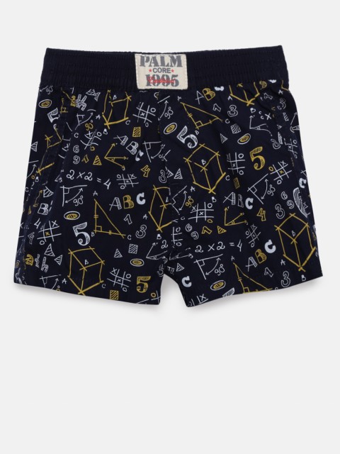 

Palm Tree Boys Black Printed Regular Fit Boxer Shorts, Navy blue