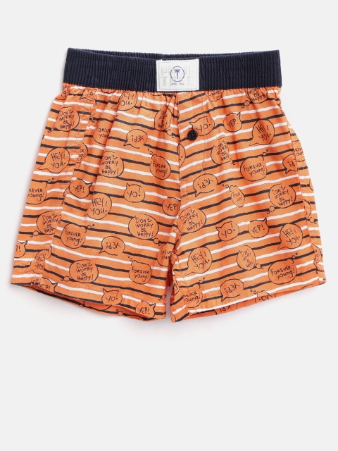 

Palm Tree Boys Orange & Navy Printed Pure Cotton Boxers 131246520360 C364