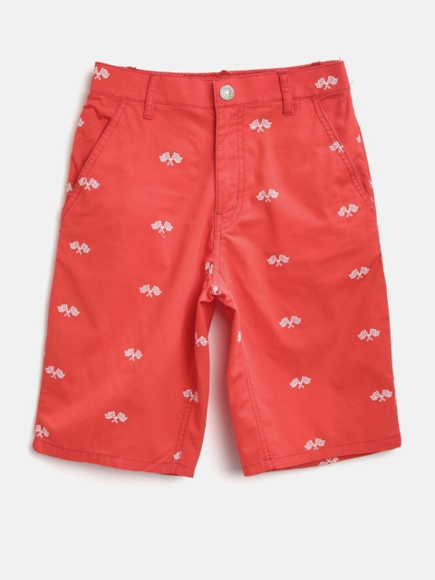 

Palm Tree Boys Red Printed Regular Fit Shorts