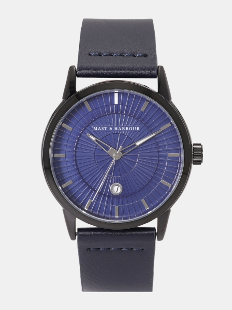 

Mast & Harbour Men Navy Textured Analogue Watch MFB-PN-WTH-6131G, Navy blue