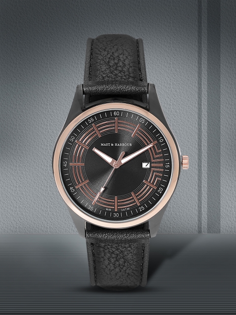 

Mast & Harbour Unisex Black Analogue Watch MFB-PN-SNT-G31