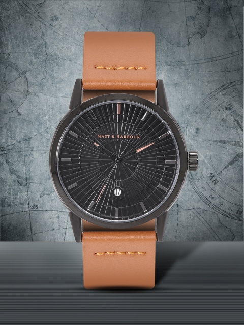 

Mast & Harbour Men Black Textured Analogue Watch MFB-PN-WTH-6131G