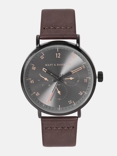 

Mast & Harbour Men Gunmetal-Toned Analogue Watch MFB-PN-WTH-6293G, Metallic